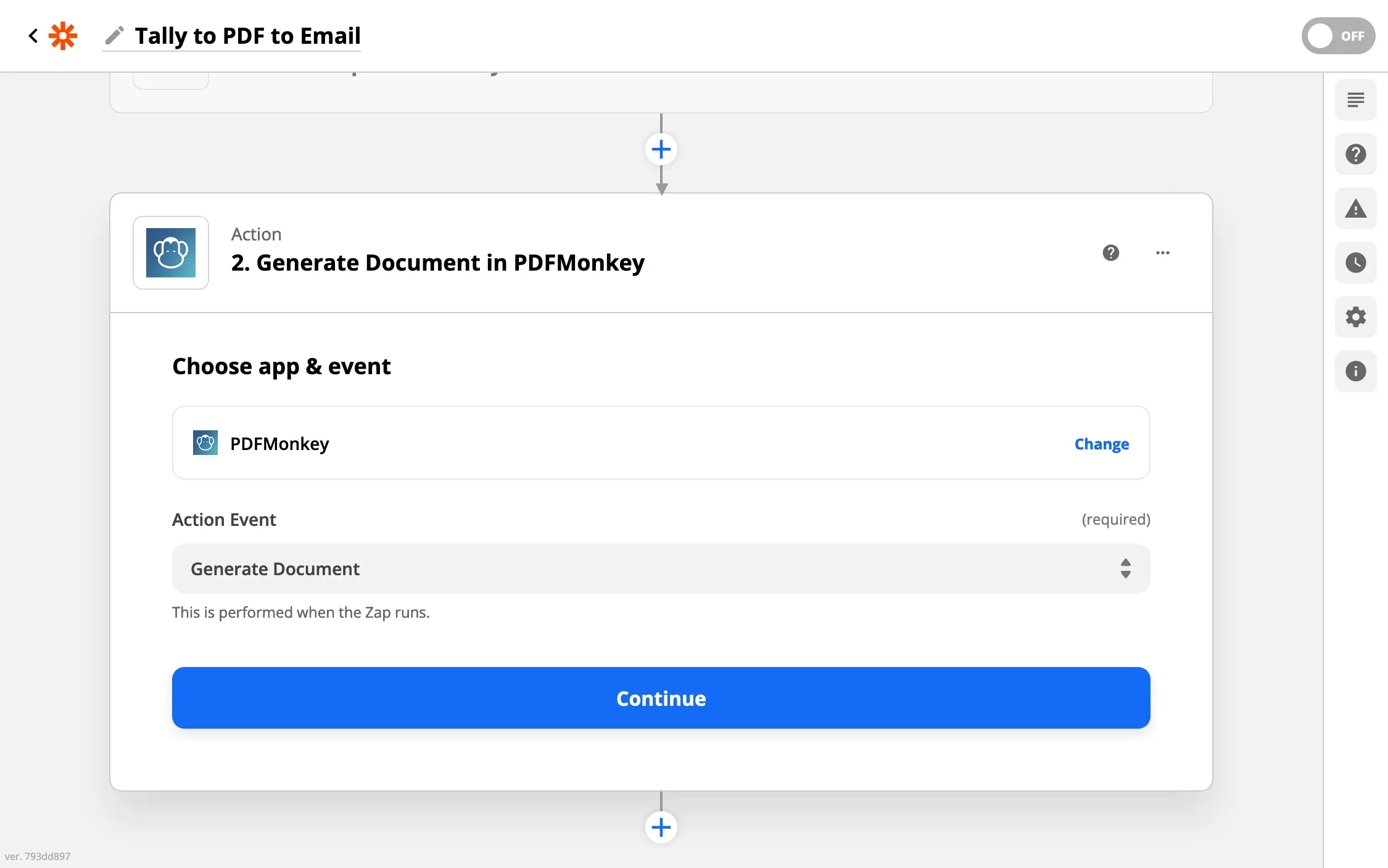 Mapping fields in the PDFMonkey action