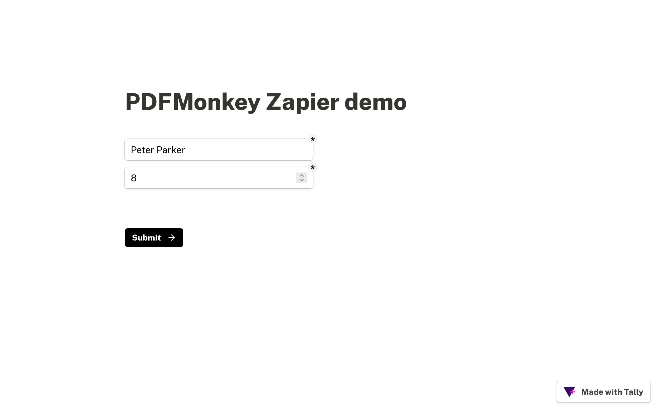Selecting the PDFMonkey template