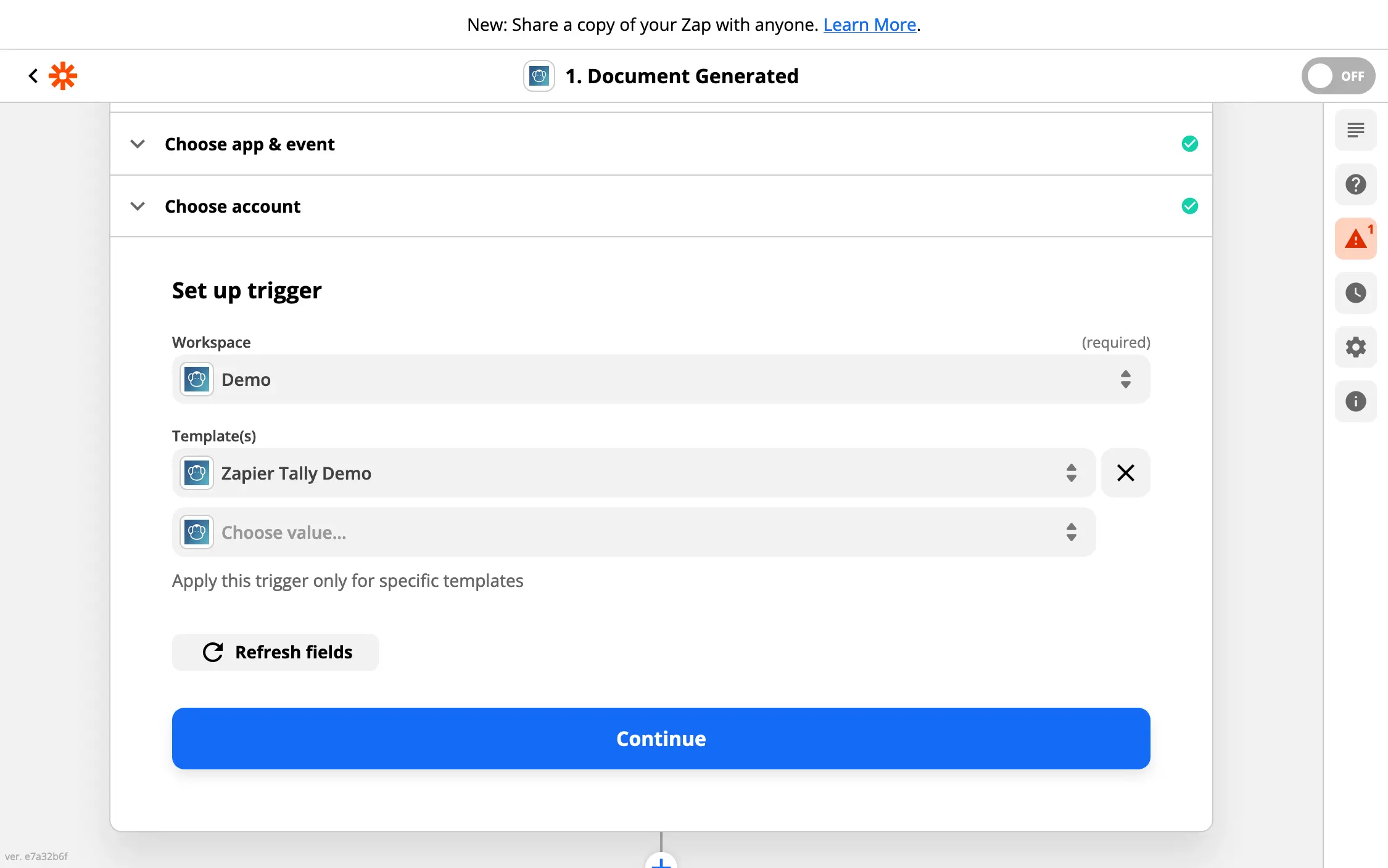 Connexion de votre compte PDFMonkey dans le trigger