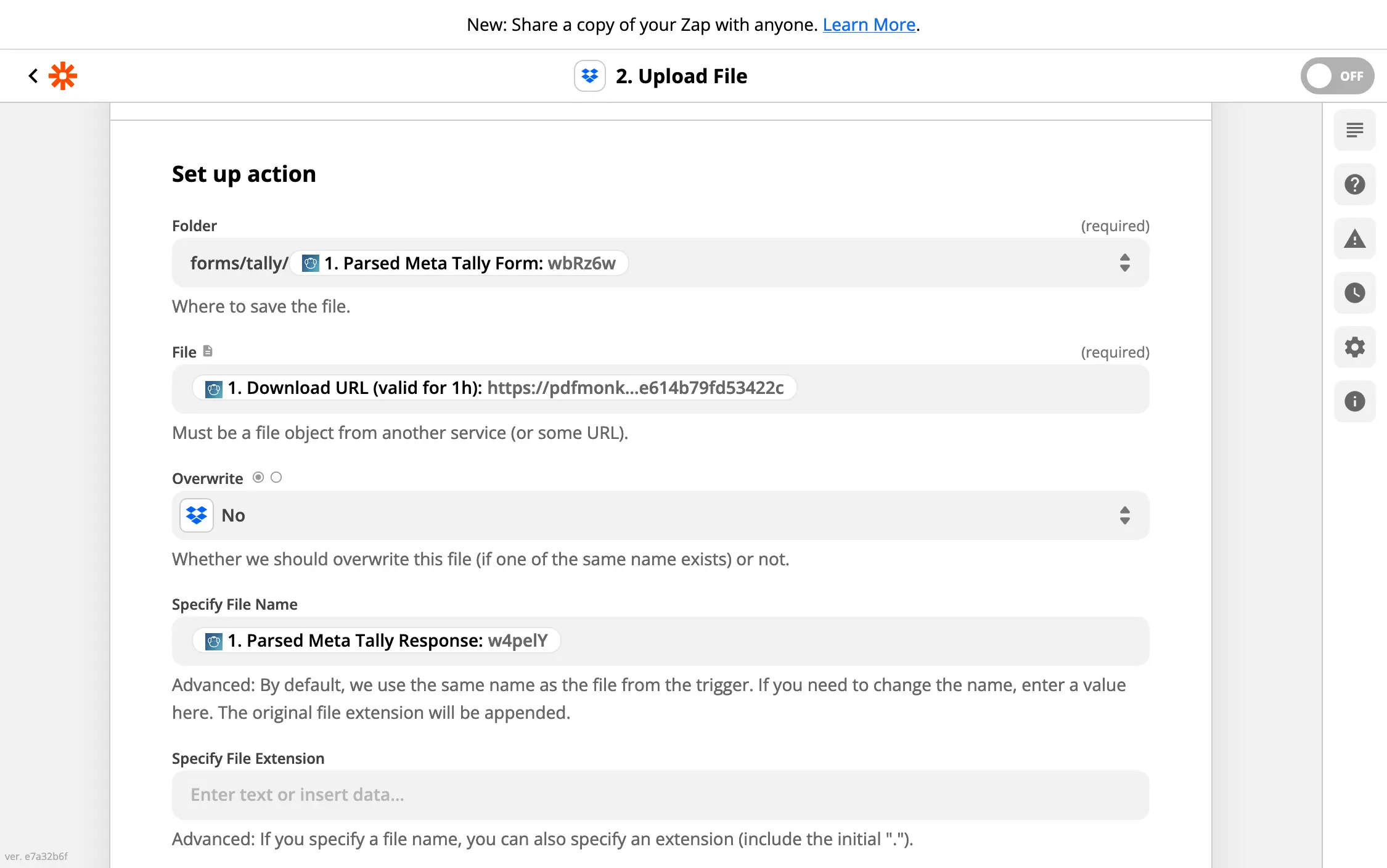 Résultat du test montrant la sortie du trigger